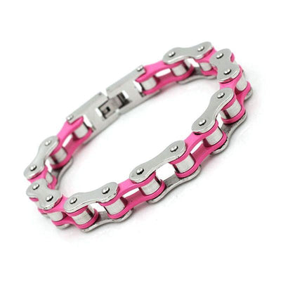 Ladies Motorcycle Chain Bracelet Pink - 210 x 10mm - 750222
