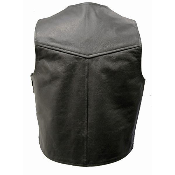 Leather Lace Sided Biker Vest by Skintan Leather