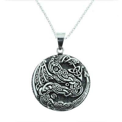 Oxidised Silver Celtic Dragon Pendant