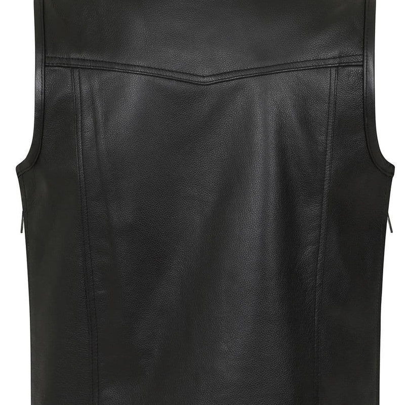 Reyes Leather Expandable Biker Vest by Skintan Leather