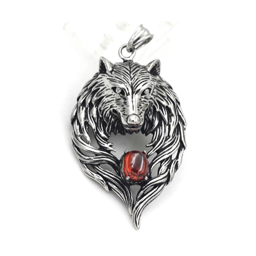 Stainless Steel Wolf Pendant - 0118