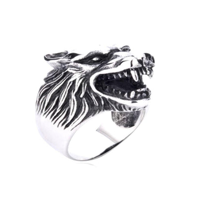 Wolf Head Ring - Stainless Steel