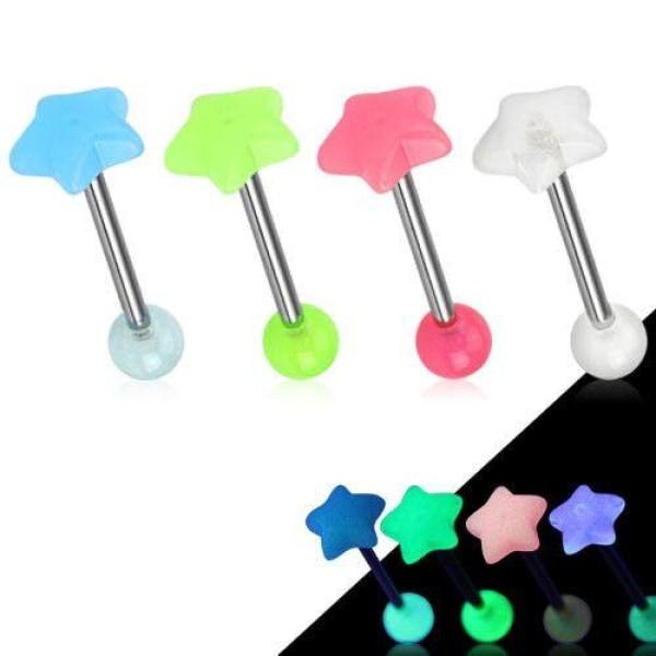316L Surgical Steel Glow in the Dark Star Barbell