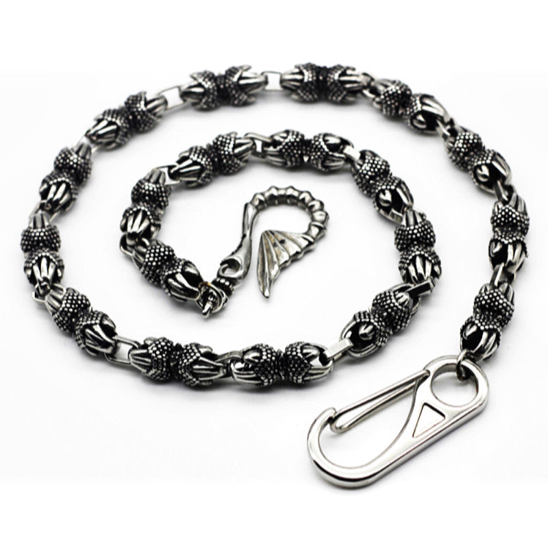 Stainless Steel Wallet Chain With Dragon Claw Links