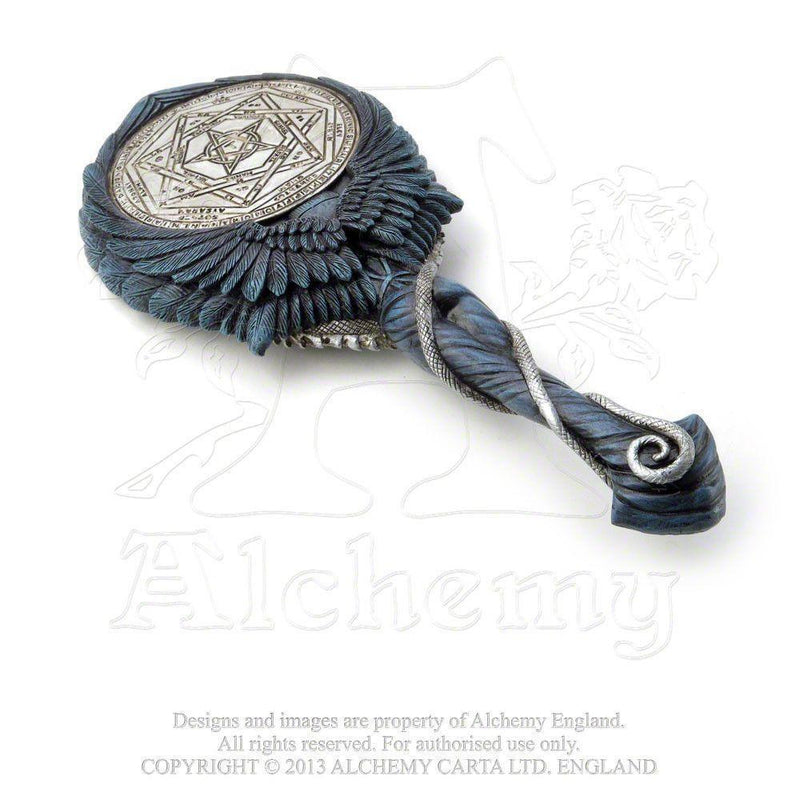 Alchemy Gothic Black Angel Hand Mirror - V9