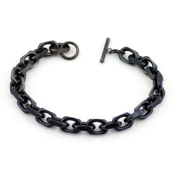 Black Stainless Steel Mens Bracelet - 200209