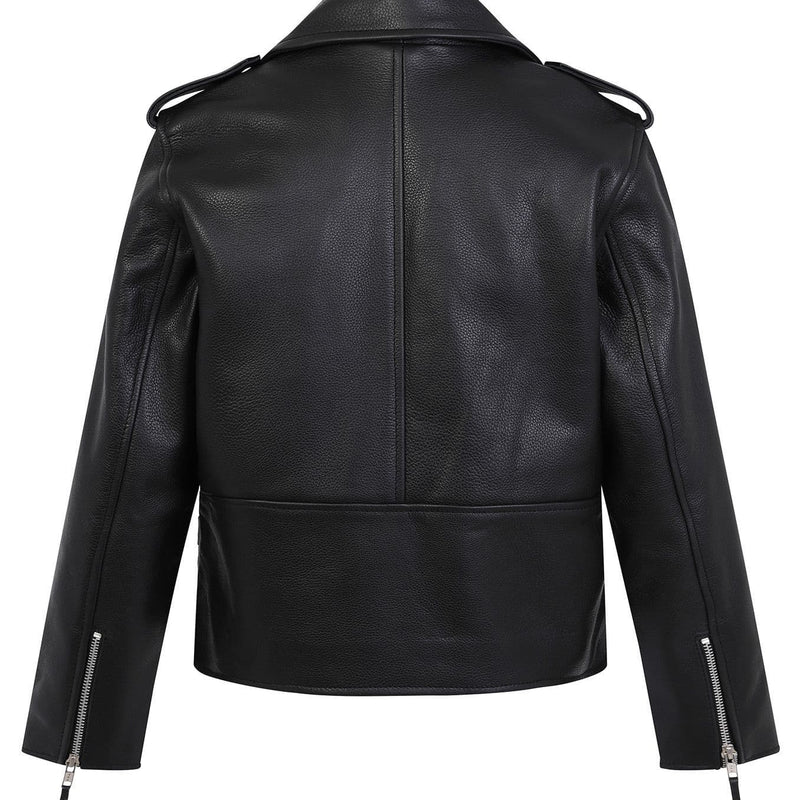 Brando Children's Black Leather Biker Jacket by Skintan Leather