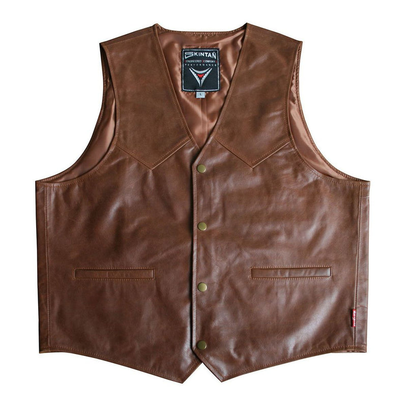 Classic Leather Biker Vest by Skintan Leather
