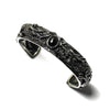 Double Dragon With Black Cabochon Stone Bangle - Stainless Steel - 350028