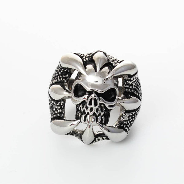 Dragon Claws and Skull Ring - Stainless Steel 400093