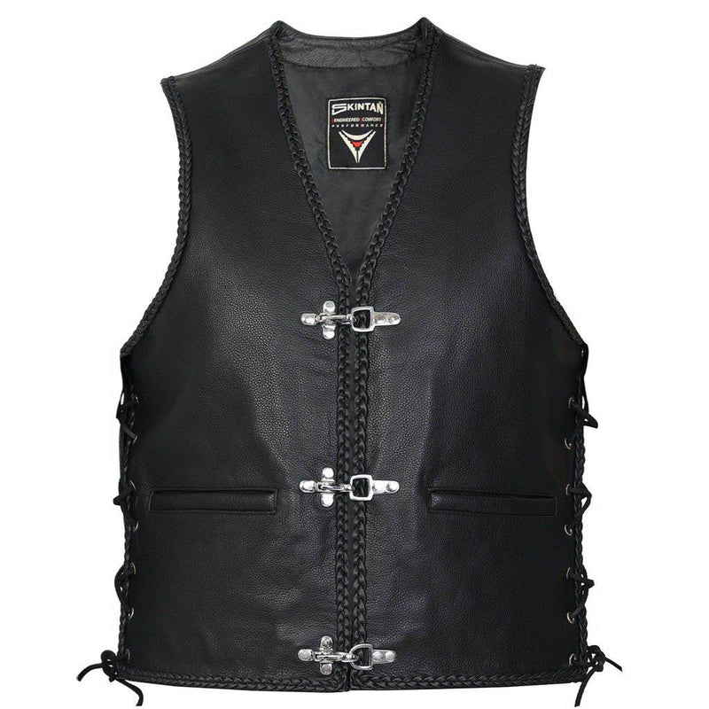 Fish Hook Buckle & Braid Vest by Skintan Leather