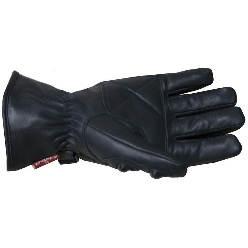 Gauntlet Black Leather Motorcycle Gloves