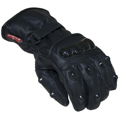 Gauntlet Black Leather Motorcycle Gloves