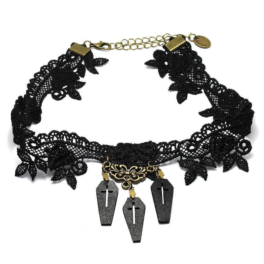 Saint Laurent Gothic Cross Choker Necklace in Black | LN-CC®