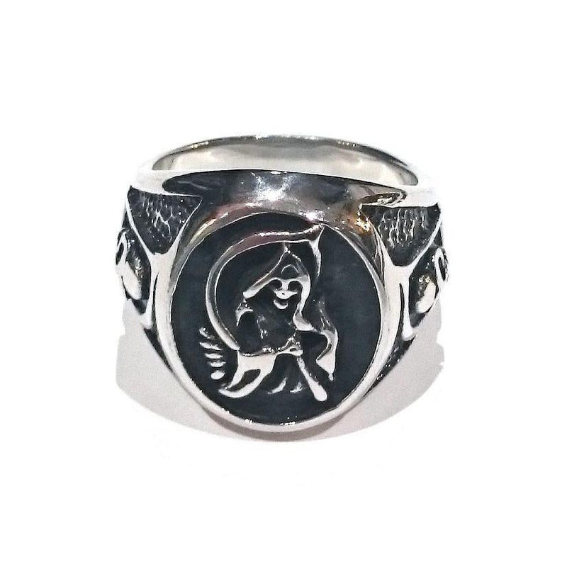 Grim Reaper Ring With Skulls Stainless Steel - 350236
