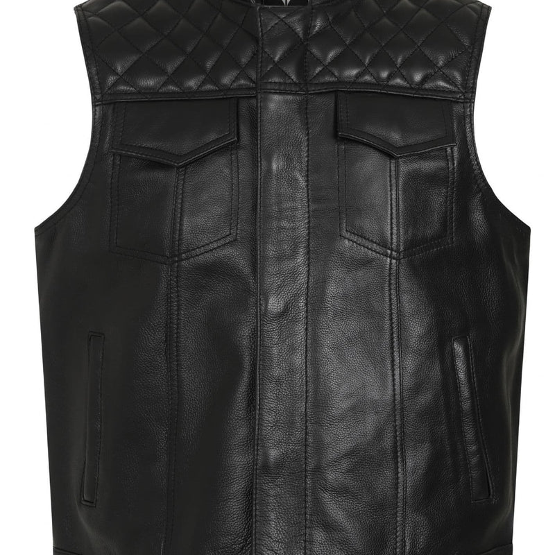 Gunner Leather Biker Vest by Skintan Leather