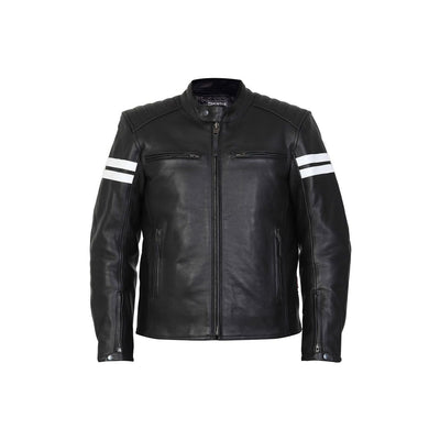 Huron Men’s Black Leather Motorcycle Jacket