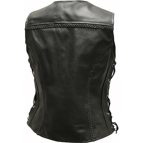 Jessie - Ladies Leather Biker Vest by Skintan Leather