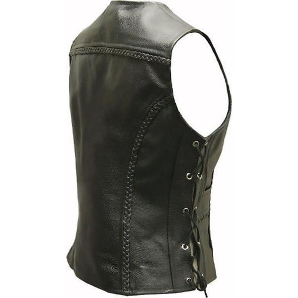 Jessie - Ladies Leather Biker Vest by Skintan Leather
