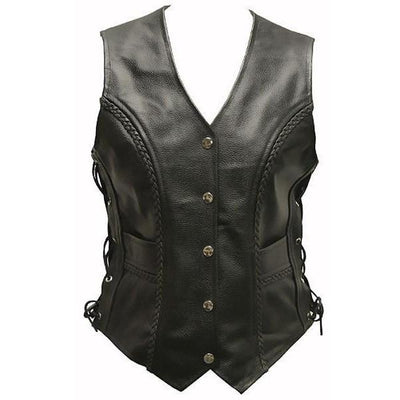 Skintan Leather Classic Cut-Off Outlaw Vest - Opie - Dark Fashion Clothing