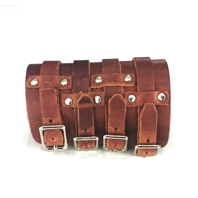 Large Leather Buckled Bracer - Black or Brown