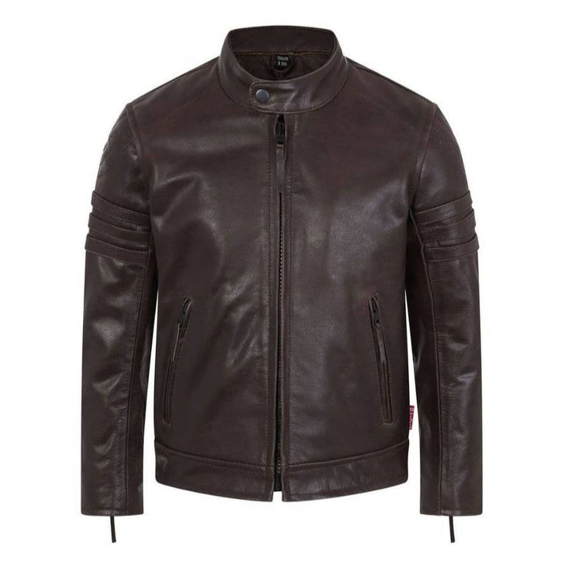 Logan Children's Brown Leather Biker Jacket