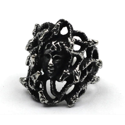 Medusa Head With Snakes Ring - Stainless Steel