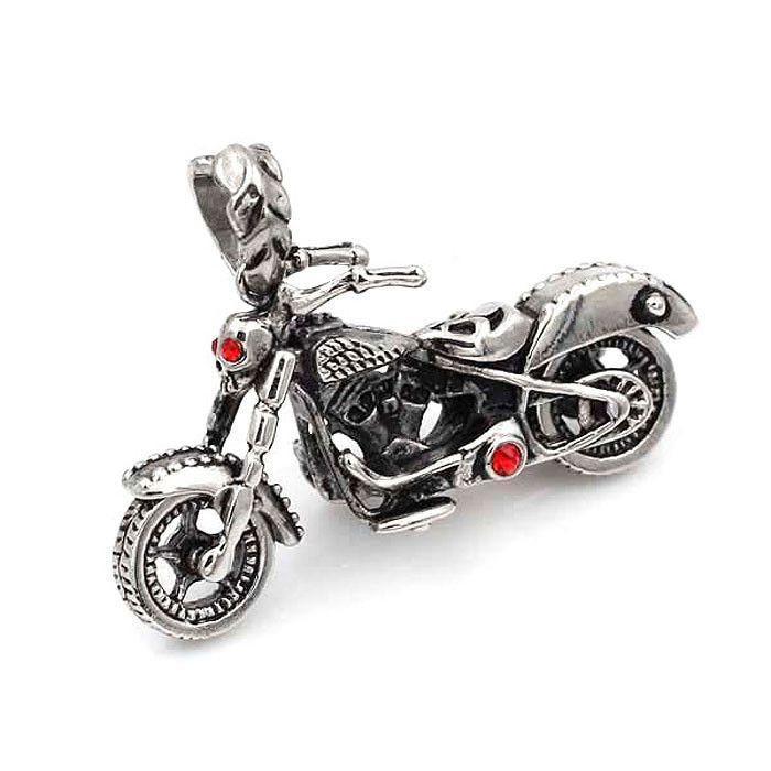 Motorbike Pendant With Red CZs - 890021