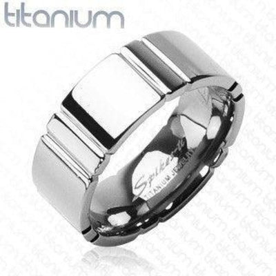 Multi Grooved Titanium Ring - 13111