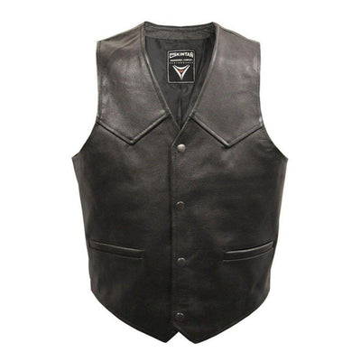 Plain Leather Biker Vest by Skintan Leather