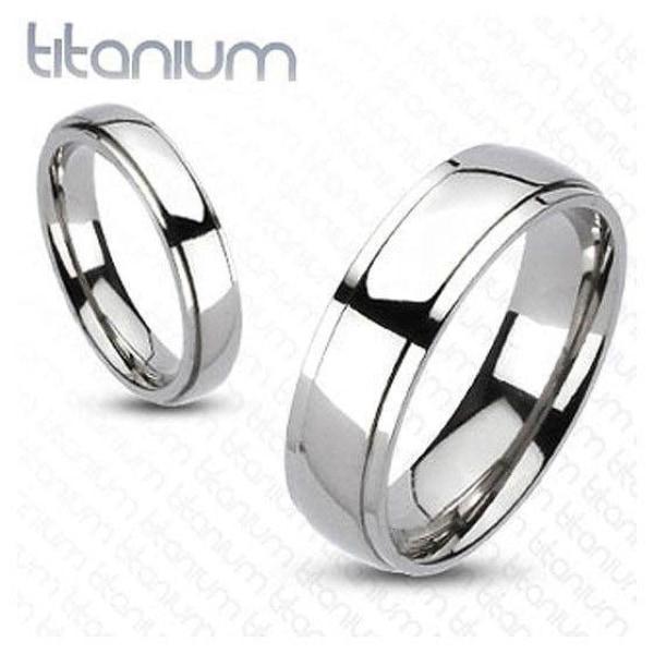 Polished Titanium Ring With Bevelled Edges - 3065