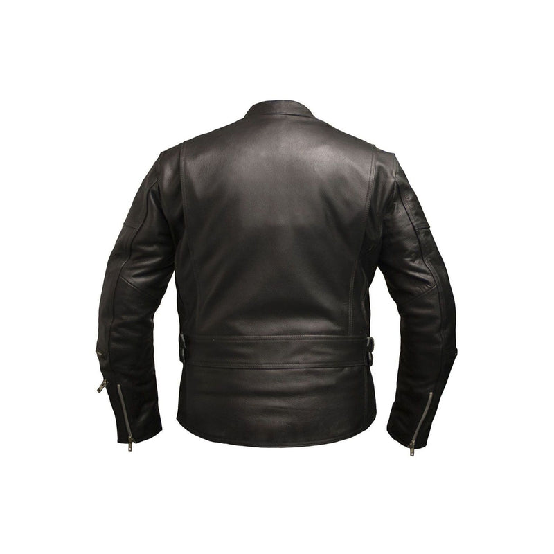 Radical Men’s Black Leather Motorcycle Jacket