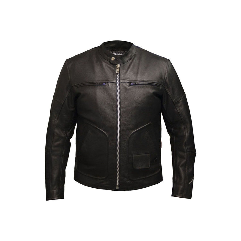 Radical Men’s Black Leather Motorcycle Jacket
