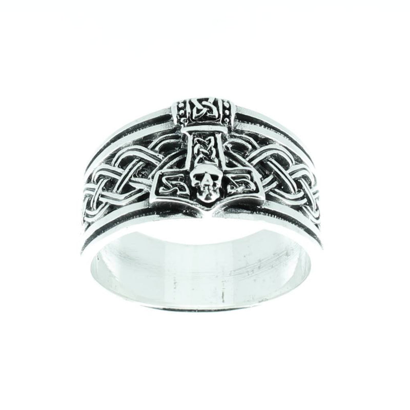 Silver Celtic Thors Hammer Ring