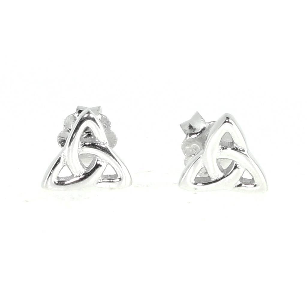Silver Celtic Triskele Knot Stud Earrings