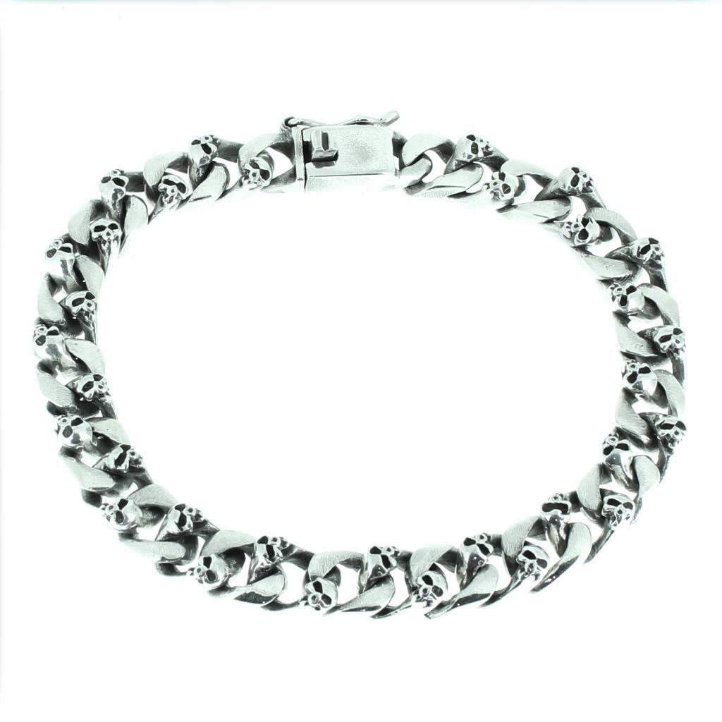Silver Skulls Bracelet - 200 x 8 mm