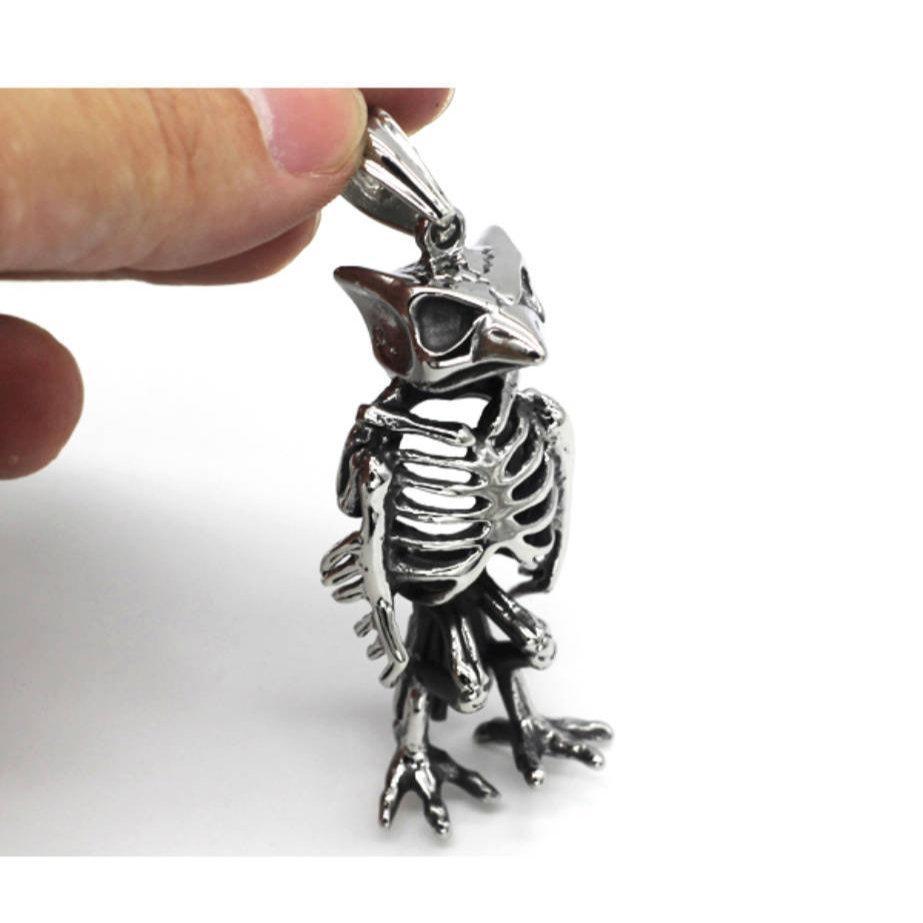 Skeleton Bird Pendant - Stainless Steel - 0185