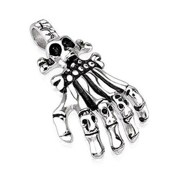Skeleton Hand Pendant With Skulls - HSSPH2384