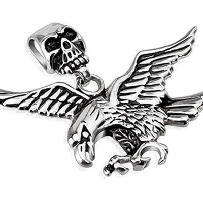 Skull and Eagle Pendant - Stainless Steel