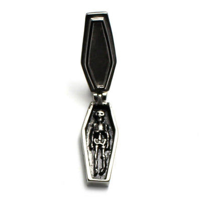 Skull Coffin Pendant With Skeleton - Stainless Steel 550022