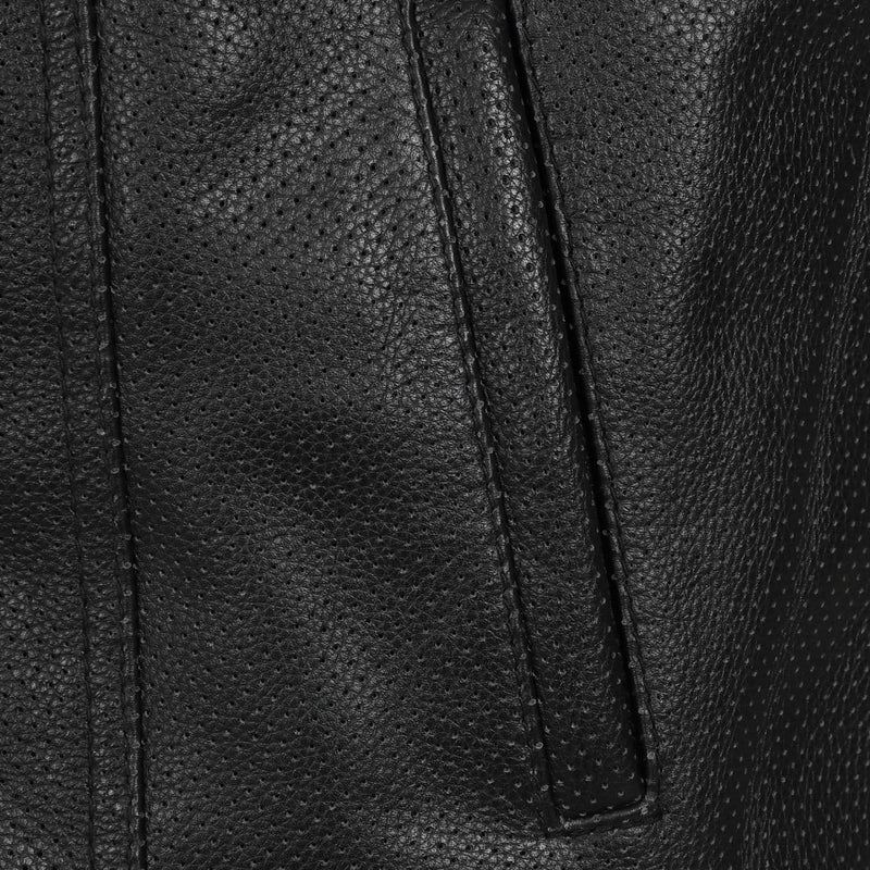 Skyler Leather Perforated Panels Biker Vest by Skintan Leather