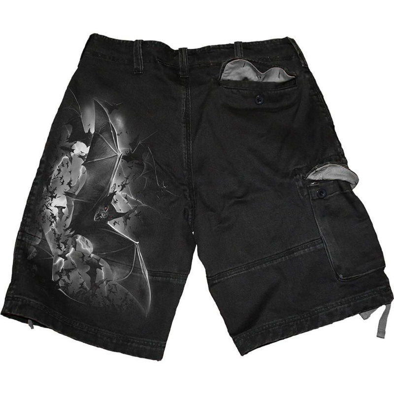 Spiral Bat Curse - Vintage Cargo Shorts Black