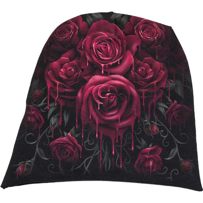 Spiral Blood Rose - Light Cotton Beanies Black