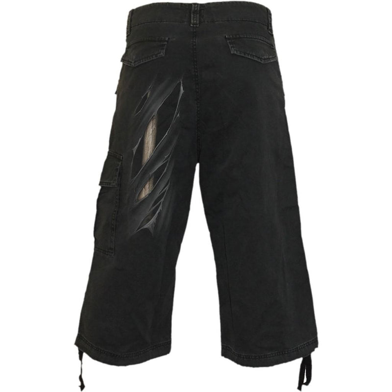 Spiral Bone Rips - Vintage Cargo Shorts 3/4 Long Black