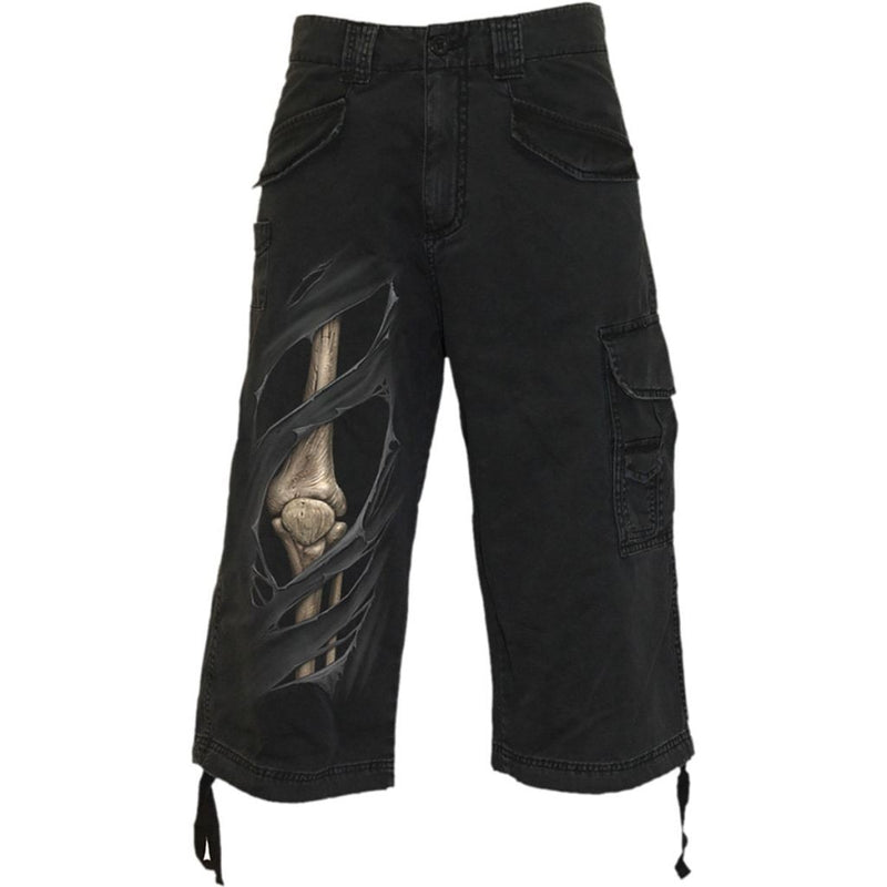 Spiral Bone Rips - Vintage Cargo Shorts 3/4 Long Black