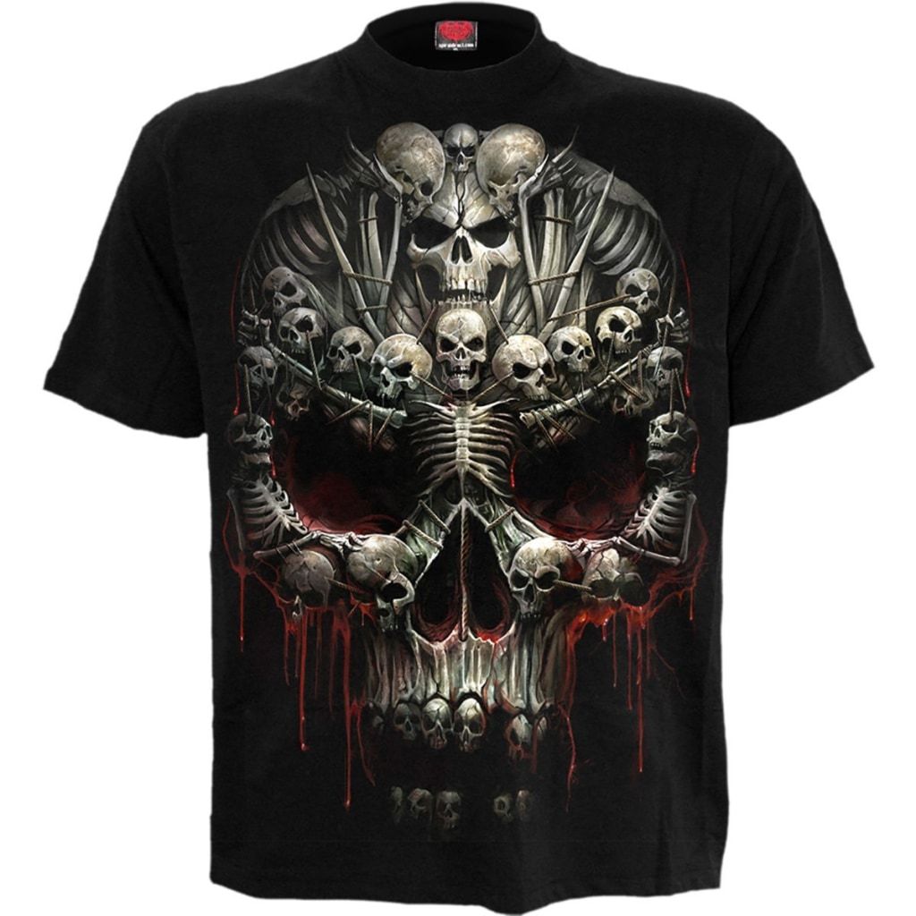 Spiral Death Bones - T-Shirt Black