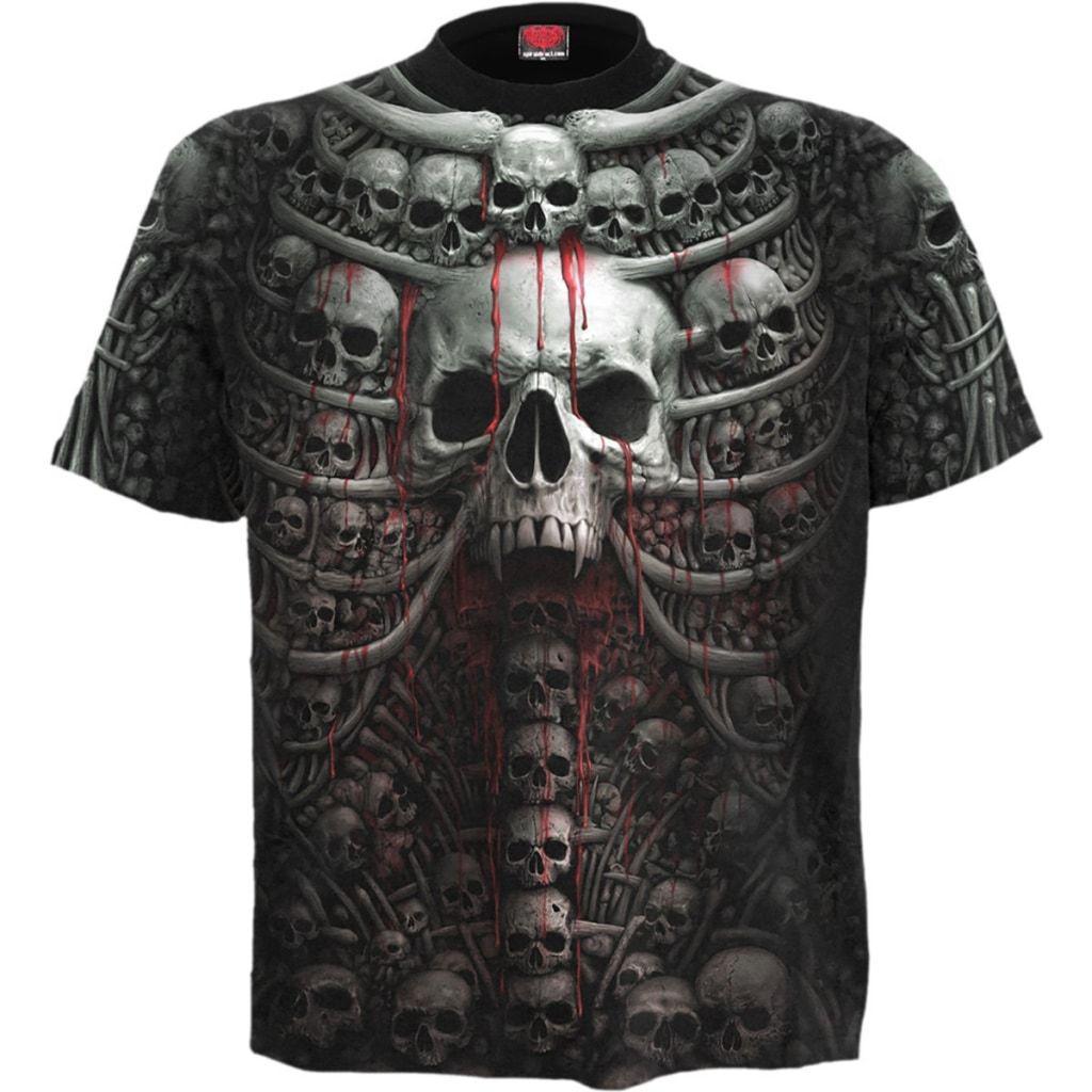 Spiral Death Ribs - Allover T-Shirt Black