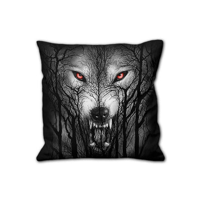 Spiral Forest Wolf - Square Cushion