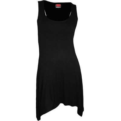 Spiral Gothic Elegance - Goth Bottom Camisole Dress Black