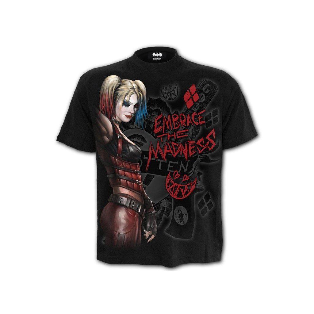 Spiral Harley Quinn - Embrace Madness - Front Print T-Shirt Black